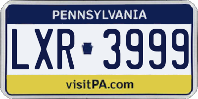 PA license plate LXR3999