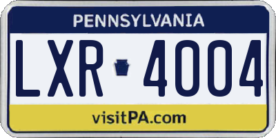PA license plate LXR4004