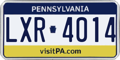 PA license plate LXR4014