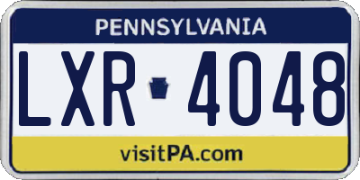 PA license plate LXR4048