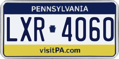 PA license plate LXR4060