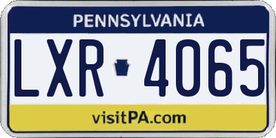 PA license plate LXR4065