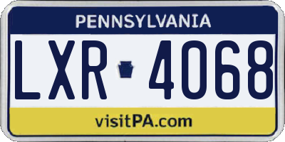PA license plate LXR4068