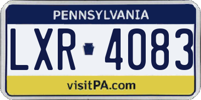 PA license plate LXR4083