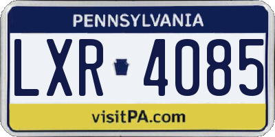 PA license plate LXR4085