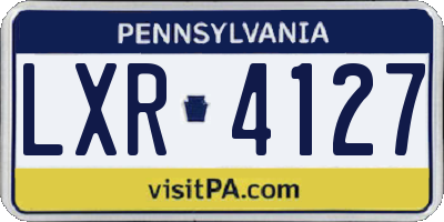 PA license plate LXR4127