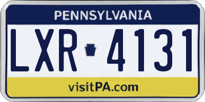 PA license plate LXR4131