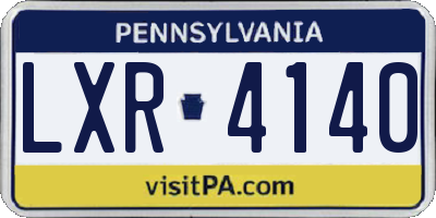 PA license plate LXR4140