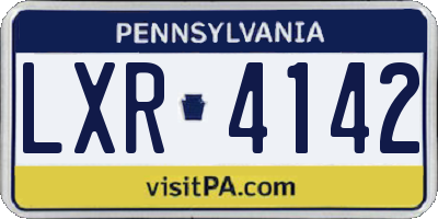 PA license plate LXR4142