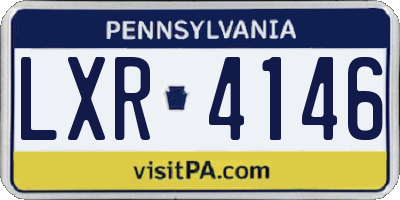 PA license plate LXR4146