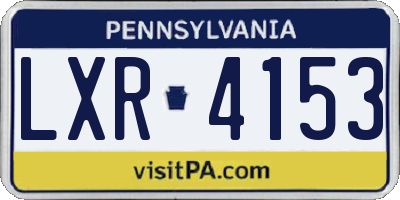 PA license plate LXR4153