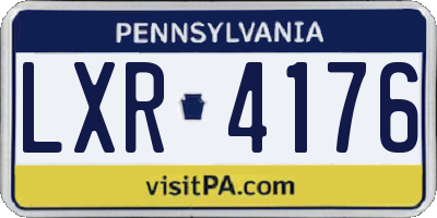 PA license plate LXR4176