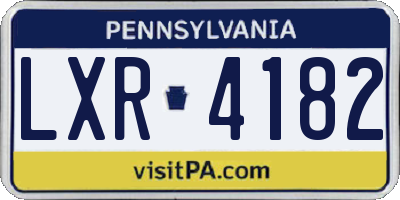 PA license plate LXR4182