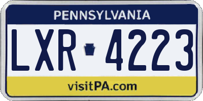 PA license plate LXR4223
