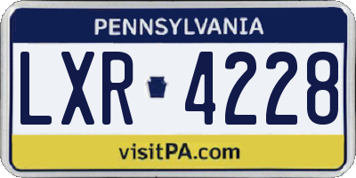 PA license plate LXR4228