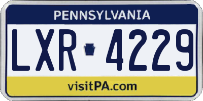 PA license plate LXR4229