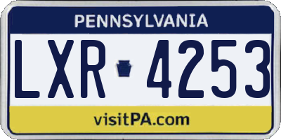PA license plate LXR4253