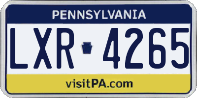 PA license plate LXR4265