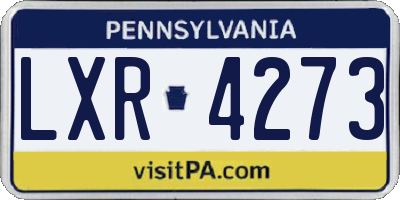 PA license plate LXR4273