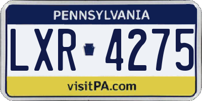 PA license plate LXR4275