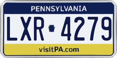 PA license plate LXR4279