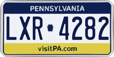 PA license plate LXR4282