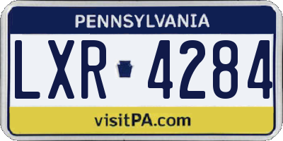 PA license plate LXR4284