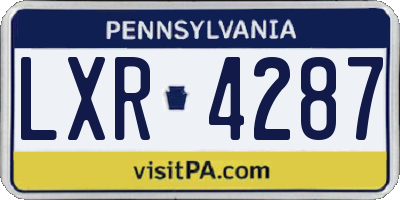 PA license plate LXR4287