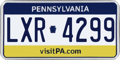 PA license plate LXR4299