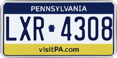 PA license plate LXR4308