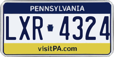 PA license plate LXR4324