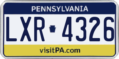 PA license plate LXR4326
