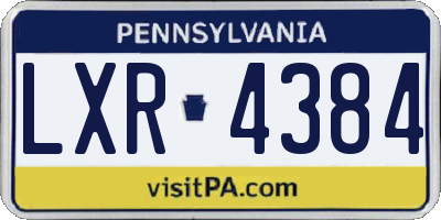 PA license plate LXR4384