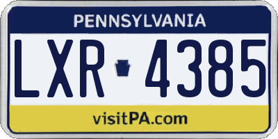 PA license plate LXR4385