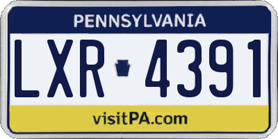 PA license plate LXR4391