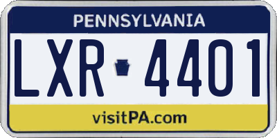 PA license plate LXR4401