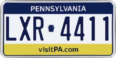 PA license plate LXR4411
