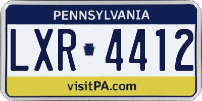 PA license plate LXR4412