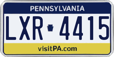 PA license plate LXR4415