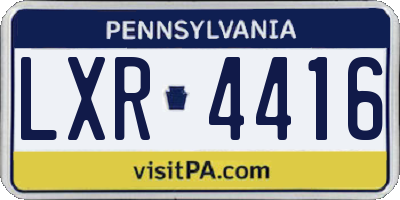 PA license plate LXR4416
