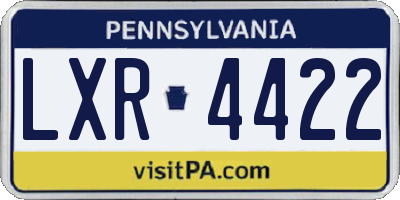 PA license plate LXR4422