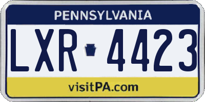 PA license plate LXR4423