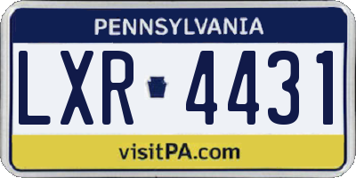 PA license plate LXR4431