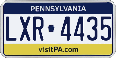 PA license plate LXR4435