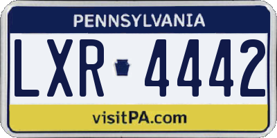 PA license plate LXR4442