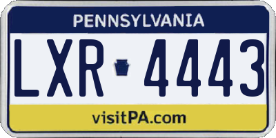 PA license plate LXR4443