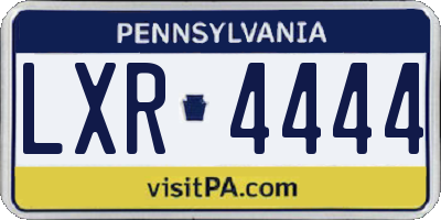 PA license plate LXR4444