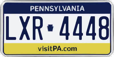 PA license plate LXR4448