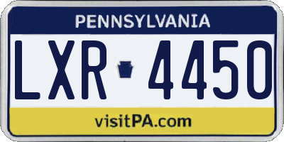 PA license plate LXR4450