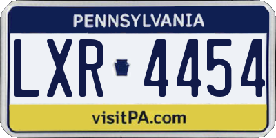 PA license plate LXR4454